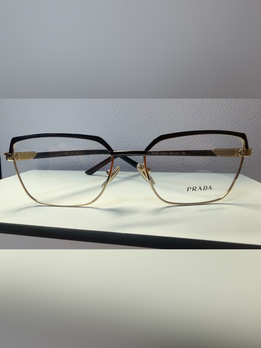 Prada Women's Gold and Black Eyeglass Frames